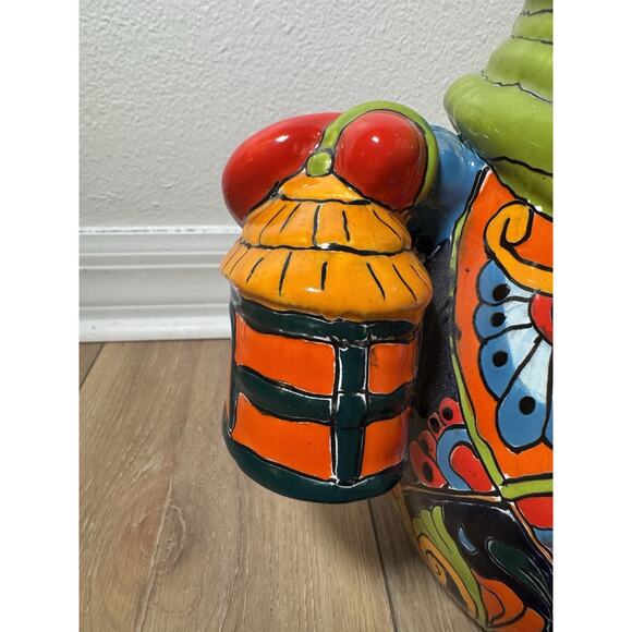 Mexican Talavera Pottery Snowman With Light 13” Holiday Christmas Decor Handmade - Picture 11 of 14